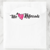 私たちは紹介が大好き 楕円形シール (バッグ)