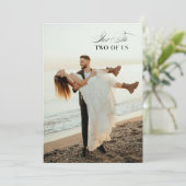 「私たちは結ばれた」カリグラフィー5枚の写真 ウェディング 案内状 (スタンド正面)