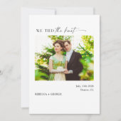 私たちは結ばれた カリグラフィー 黒と白の写真 案内状 (正面)