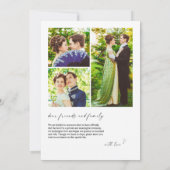 私たちは結ばれた カリグラフィー 黒と白の写真 案内状 (裏面)