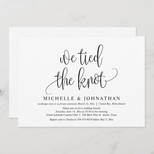 私たちは結ばれた, 挙式後の記念パーティー 招待状 (正面/裏面)