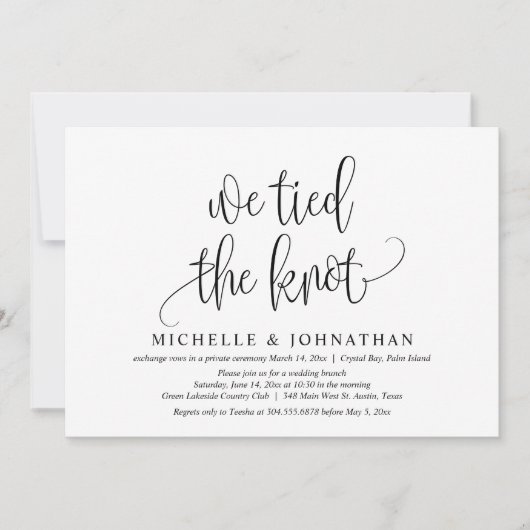 私たちは結ばれた, 挙式後の記念日パーティー 招待状 (正面)