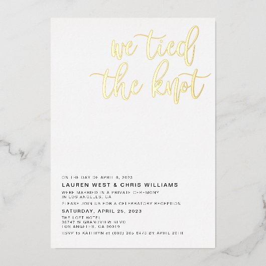 私たちは結ばれた 結婚式の披露宴 箔招待状 (正面)