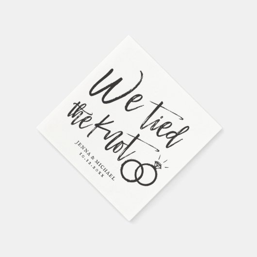 私たちは結ばれた | 結婚後のパーティーの台本 スタンダードカクテルナプキン (角)
