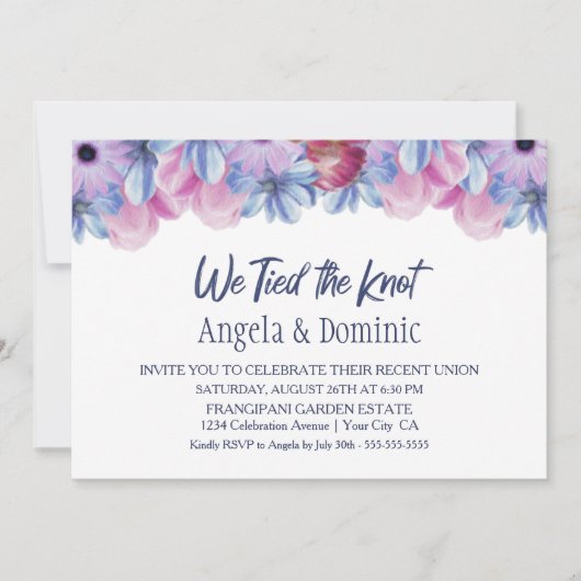 私たちは結ばれた 花のウェディングレセプション 招待状 (正面)