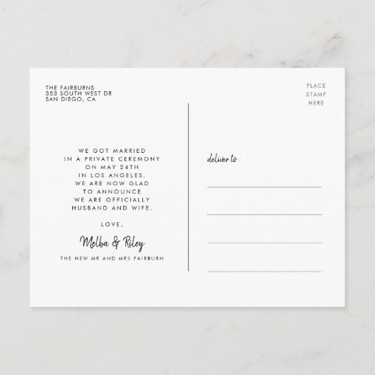 私たちは結び目かわいい接続ハートフォント写真 ポストカード (裏面)