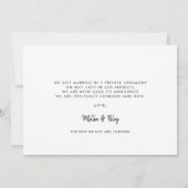 私たちは結び目かわいい接続ハートフォント写真 案内状 (裏面)