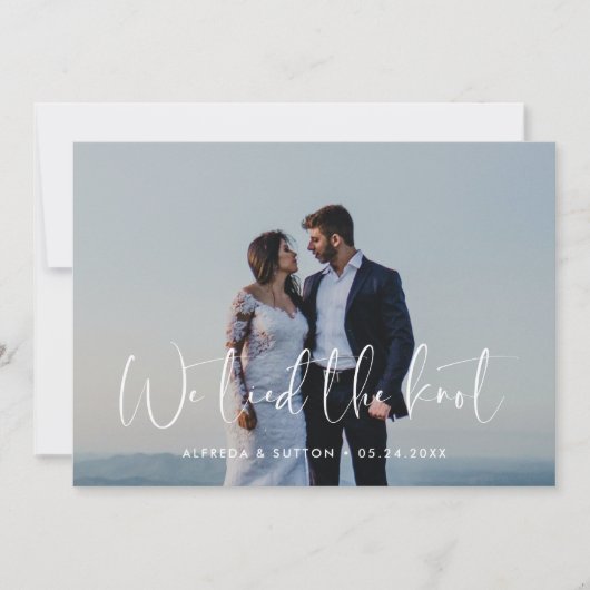 私たちは結び目と写真エレガントを結んモダンだ 案内状 (正面)