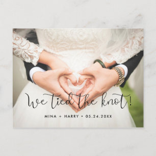 私たちは結び目のお洒落写真を結結婚んだ ポストカード