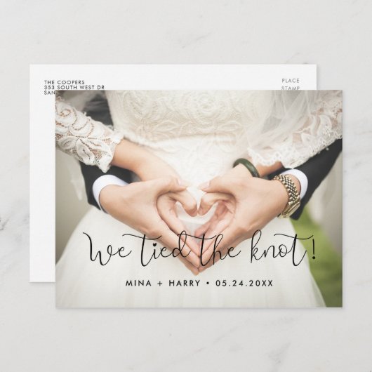私たちは結び目のお洒落写真を結結婚んだ ポストカード (正面/裏面)