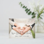 私たちは結び目のお洒落写真を結結婚んだ ポストカード (スタンド正面)