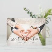 私たちは結び目のお洒落写真結婚カードを結んだ 案内状 (スタンド正面)