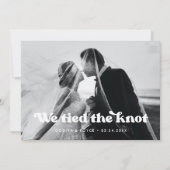 私たちは結び目のレトロスタイリッシュな写真を結んだ 案内状 (正面)