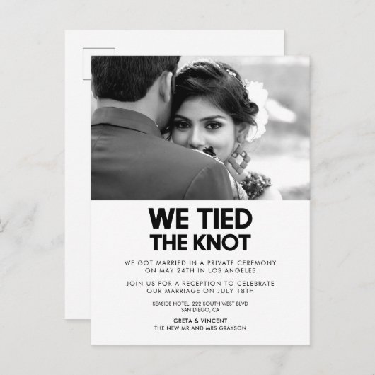 私たちは結び目の写真のモダン発表を結んだ ポストカード (正面/裏面)