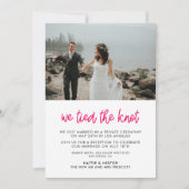 私たちは結び目の写真のモダン発表を結んだ 招待状 (正面)