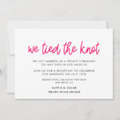 私たちは結び目の書モダンの発表を結んだ 招待状 (正面)