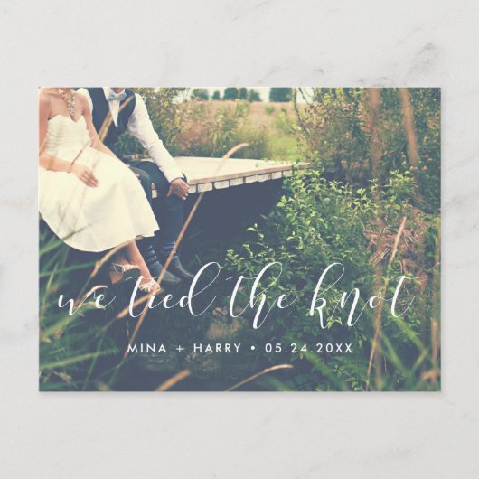 私たちは結び目の書道の写真エレガントを結んだ ポストカード (正面)