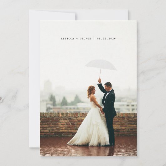 私たちは結び目の書道の白黒の写真を結んだ 案内状 (正面)