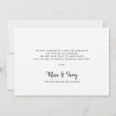 私たちは結び目の書道エレガントの写真カードを結んだ 案内状 (裏面)