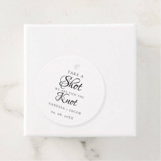 私たちは結び目を結んだので、ショット結婚式の引き出物を取る フェイバータグ (インサイチュ)