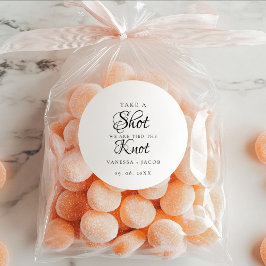 私たちは結び目を結んだので、ショット結婚式の引き出物を取る ラウンドシール