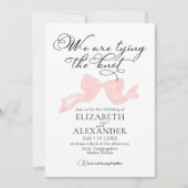 私たちは結び目を結んでいる |ピンクボウ結婚ズ 招待状 (正面)