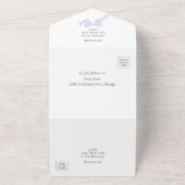 私たちは結び目を結んでいる |ブルーボウ結婚ズ オールインワン招待状 (外側)