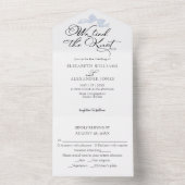 私たちは結び目を結んでいる |ブルーボウ結婚ズ オールインワン招待状 (内側)