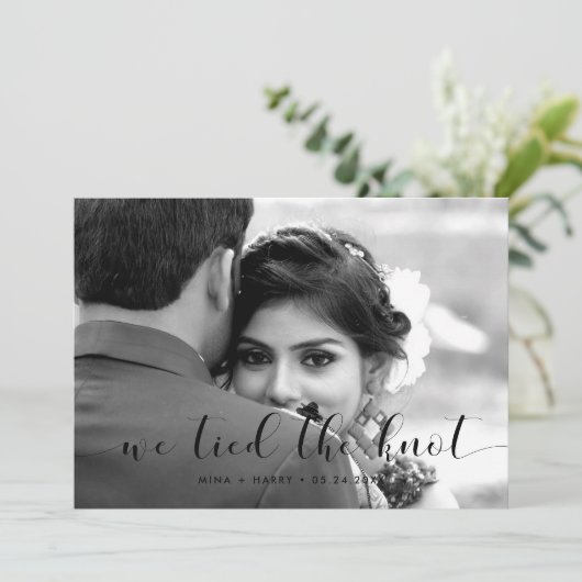私たちは結び目エレガントデザインの写真カード 案内状 (スタンド正面)