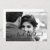 私たちは結び目エレガントデザインの写真カード 案内状 (正面/裏面)