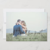 私たちは結び目モダンデザインの写真カード 案内状 (正面)