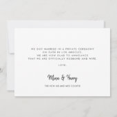 私たちは結び目モダンデザインの写真カード 案内状 (裏面)