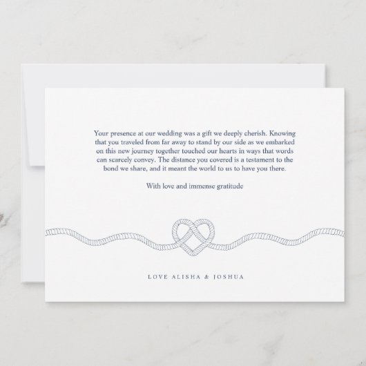 私たちは結び結航海のび海軍と白ありがとう サンキューカード (裏面)