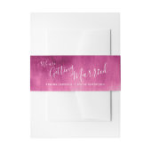 私たちは結婚しているピンクの抽象芸術アー結婚ト 招待状ベリーバンド (正面例)