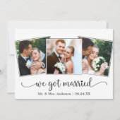私たちは結婚しましたカリグラフィーハート3写真 案内状 (正面)