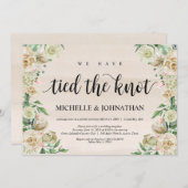 私たちは結婚しました。お二人だけの挙式後のパーティーにお招きします 招待状 (正面/裏面)