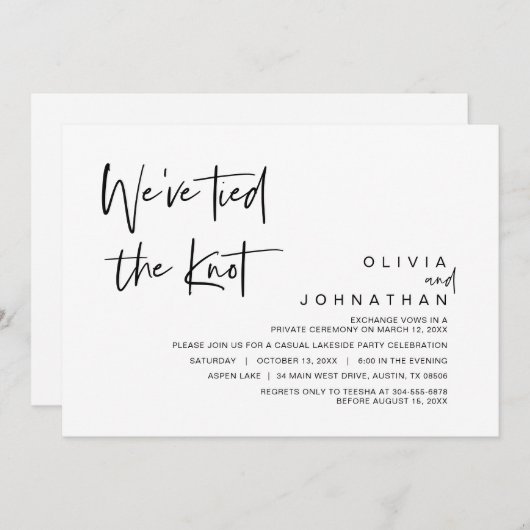 私たちは結婚しました, ウェディングエロープメントパーティー 招待状 (正面/裏面)