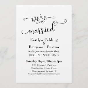 私たちは結婚しました タイポグラフィ 結婚式 披露宴のみ 招待状