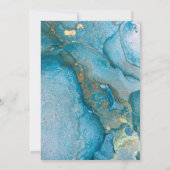 私たちは結婚しました ティール&ゴールド インク 受付のみ 招待状 (裏面)