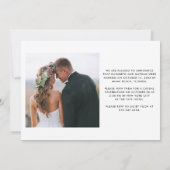 私たちは結婚しました | フォトエロープメント発表 招待状 (裏面)