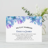 私たちは結婚しました ブルーフラワーの結婚式の披露宴 招待状 (スタンド正面)