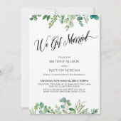 私たちは結婚しました ユーカリグリーン レセプション 招待状 (正面)