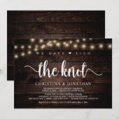 私たちは結婚しました、ラスティックエロープメントパーティー 招待状 (正面/裏面)