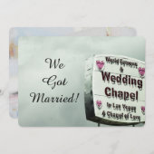 「私たちは結婚しました」 ラスベガスでこっそり結婚式 招待状 (正面/裏面)