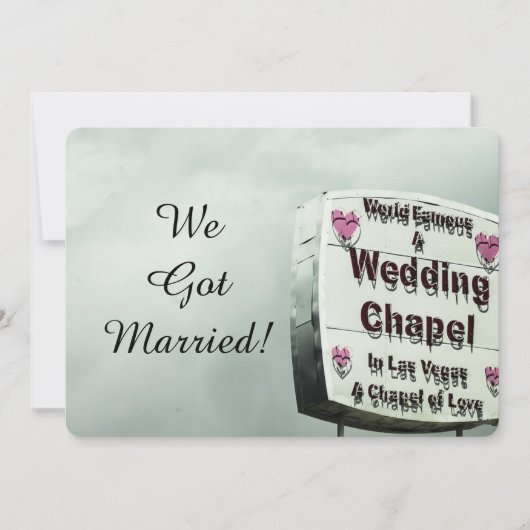 「私たちは結婚しました」 ラスベガスでこっそり結婚 招待状 (正面)