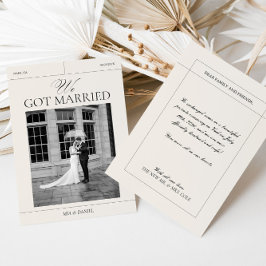 私たちは結婚しました ヴィンテージ結婚発表カード