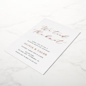 「私たちは結婚しました」挙式お祝いリアル 箔招待状 (回転した状態)