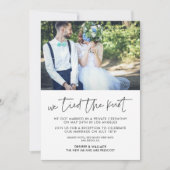 私たちは結婚しました 現代の結婚写真のお知らせ 招待状 (正面)