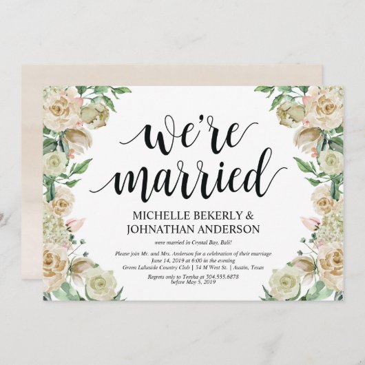 私たちは結婚しました 秘密結婚 披露宴 招待状カード 招待状 (正面/裏面)