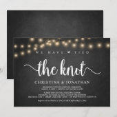 私たちは結婚しました、素朴な秘密結婚パーティー招待 招待状 (正面/裏面)